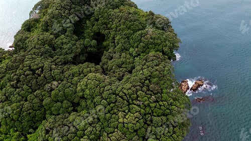 Preview: an aerial view of the ocean, water and some trees