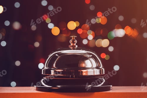 Preview: Hotel reception bell during Christmas holiday season