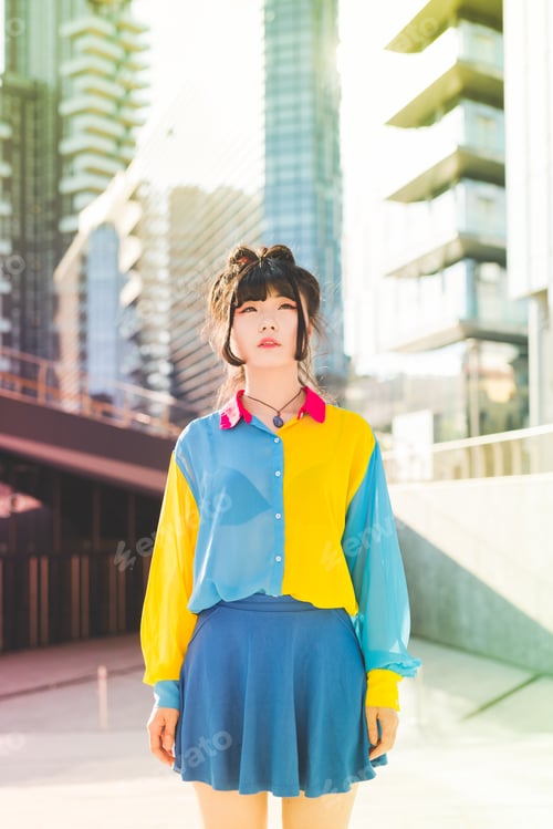 Preview: Young asiatic woman outdoor