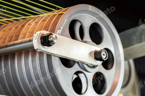 Preview: Cable production. Close up of a cable reel