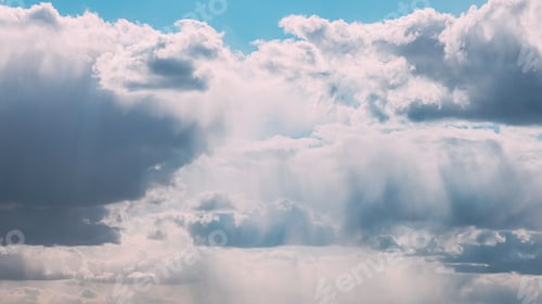 Preview: Cloudy Sky With Fluffy Rain Clouds. Natural Background