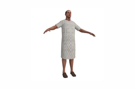 Preview: Figure male figure in patterned nightgown, arms outstretched