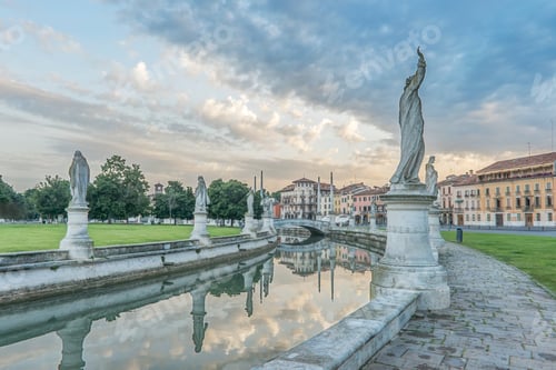 Preview: The Prato della Valle town square with sculptures and a canal, Veneto, Italy.