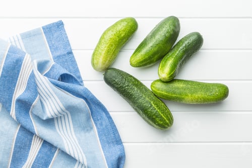 Preview: Fresh green cucumbers.