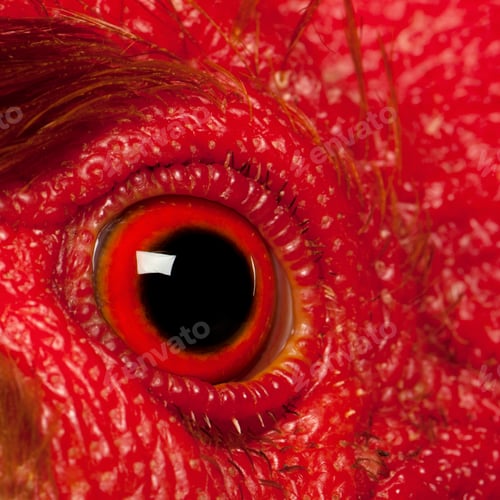 Preview: Close up of Rooster Leghorn eye