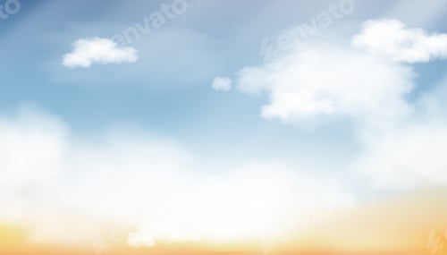 Preview: Morning sky, Horizon Spring sky scape in blue and yellow colour
