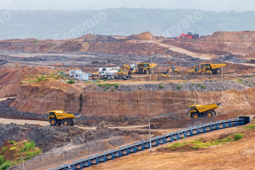 Preview: Part of a pit with big mining truck working