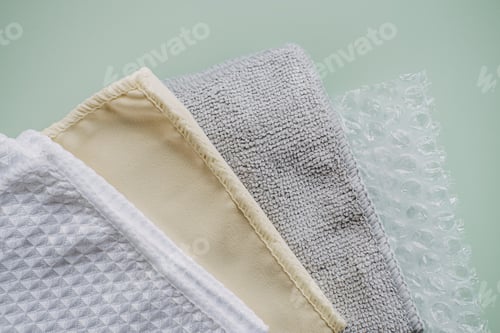 Preview: Recycling Fibers in the Textile Industry. Sustainable recycled cotton fiber. Many napkins fabrics