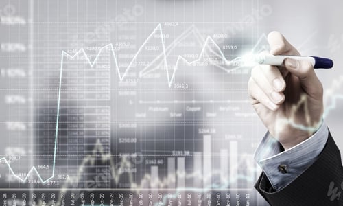 Preview: Close Up Of Businessman Drawing Increasing Graph With Marker On Media Screen