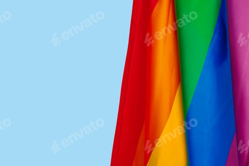 Preview: Fabric texture of gay rainbow flag close up
