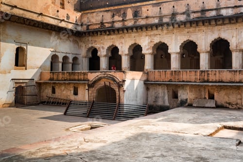 Preview: View of Jahangir Mahal or Raja Palace inside Orchha Fort Complex