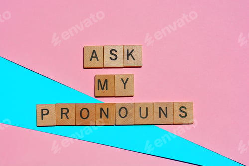 Preview: Ask My Pronouns, banner headline
