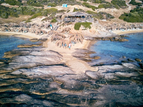 Preview: Beautiful beach top aerial view drone shot