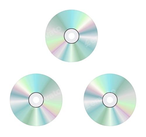 Preview: compact discs on a white background