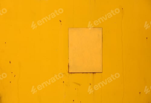 Preview: Yellow painted metal surface showing signs of ageing and wear