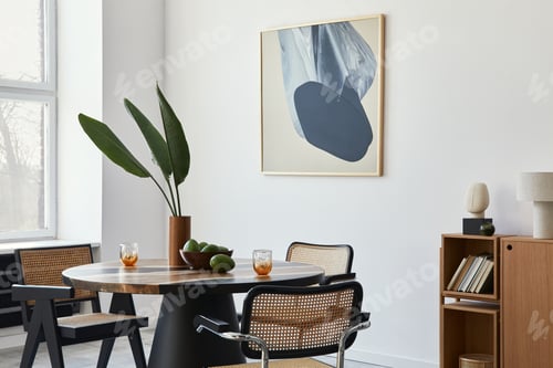 Preview: Stylish composition of dining room interior