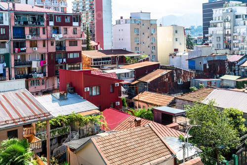 Preview: above view of dense urban development in Batumi