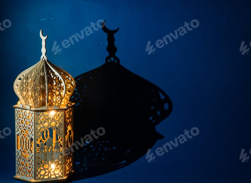 Preview: eid Mubarak lantern at night Muslim holiday