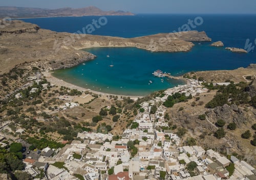 Preview: Aerial view of Lindos beach