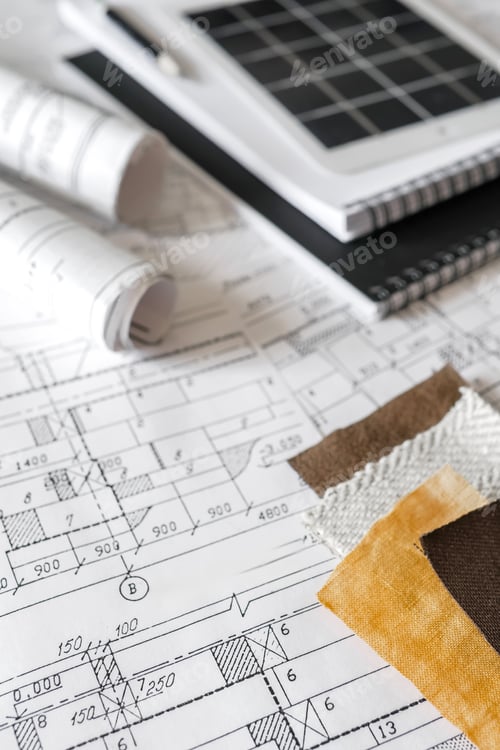 Preview: sustainable architecture tools blueprints,solar panel Eco-friendly design green innovation.