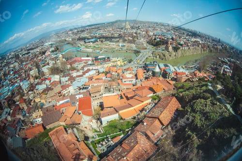 Preview: Panoramic View Of Old Tbilisi, Top View From Monorail. Tiflis Is The Capital And Largest City Of