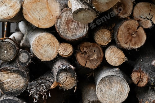Preview: Background of dry chopped firewood logs .