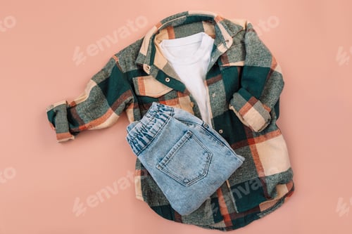 Preview: Casual Outfit on a Light Pink Background