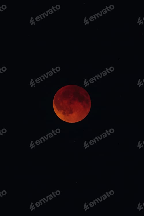 Preview: The lunar eclipse or blood moon photo in the night sky