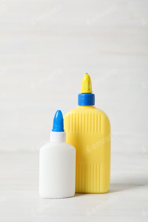 Preview: Concept of different office stationery with glue