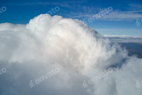 Preview: Aerial view from airplane window at high altitude of earth