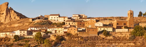 Preview: Traditional village of Piraces. Los Monegros. Huesca, Aragon. Spain
