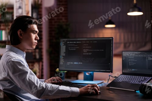 Preview: Asian engineer developing app software