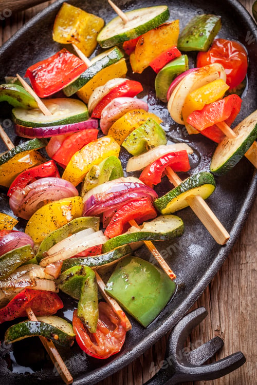 Preview: Vegetable skewers.