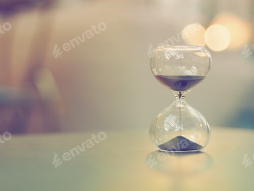 Preview: Hourglass in vintage filter,copy space.