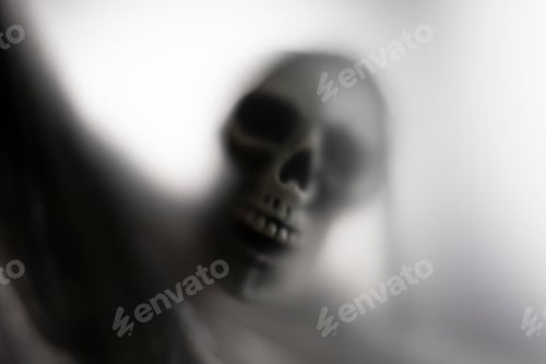 Preview: Shadow blur of horror skeleton. Halloween background.