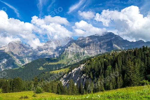 Preview: Switzerland, Fribourg, mountain range near Montbovon
