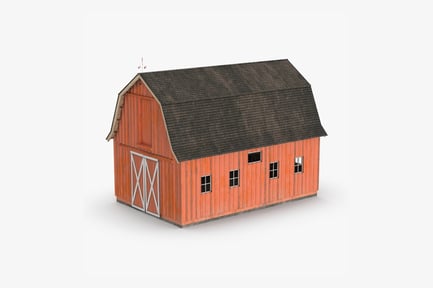 Preview: Weathered Red Barn with Double Doors