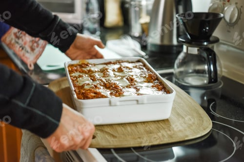 Preview: Traditional lasagna out of the oven.