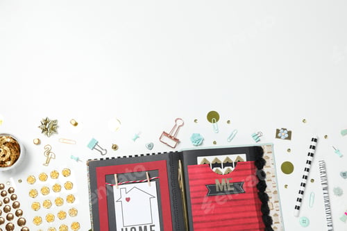 Preview: Concept of scrapbooking, scrapbooking for holiday, hobby concept, space for text