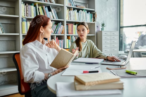 Preview: Intellectual exchange: two women engage in academic dialogue