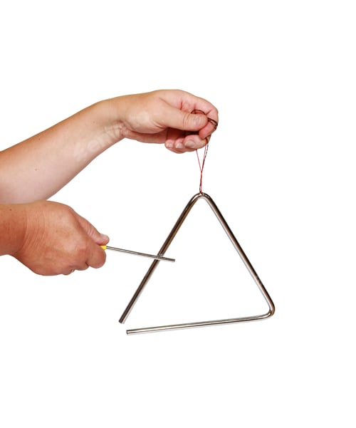 Preview: Vertical shot of a man playing on the triangle
