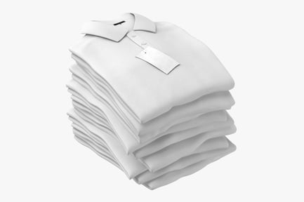 Preview: Stack of Folded Polo Shirts with Tag