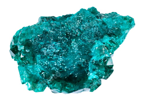 Preview: druse of dioptase mineral isolated on white