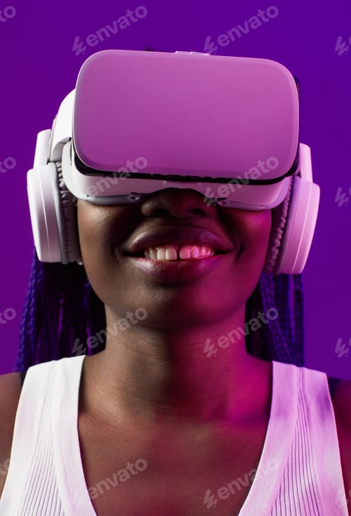 Preview: Young Woman using VR Close Up