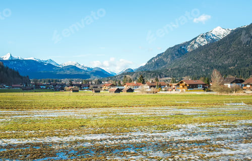 Preview: The green valley in Bavarian Alps near Garmisch-Partenkirchen to
