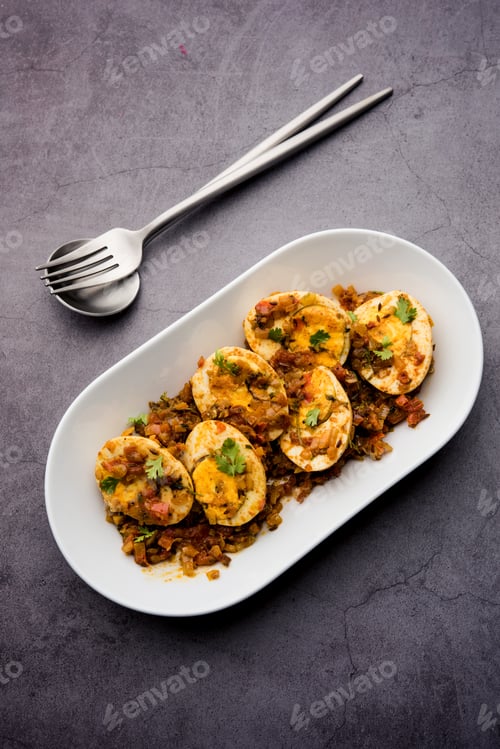Preview: Masala Anda Fry made using chicken Egg is an Indian starter