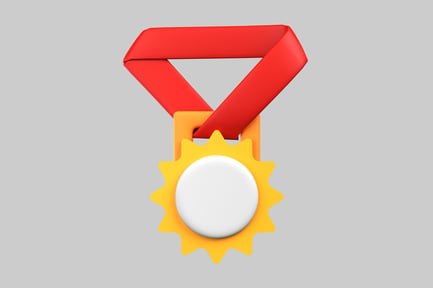 Preview: Achievement award medal with ribbon
