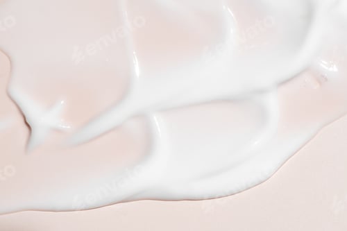 Preview: Skincare cream texture. White cosmetic lotion background. Creamy gel, moisturizer, product swatch.