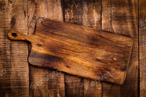 Preview: Empty cutting board Cutting Board on a old rustik table