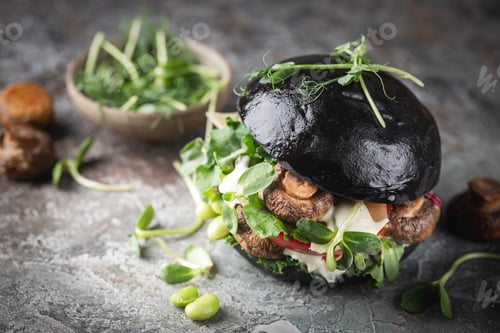 Preview: Veggie mushroom black burgers